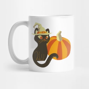 Pumpkin, hat and a cat! Mug